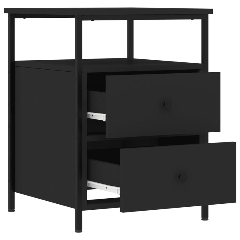 Nattbord svart 44x45x60 cm konstruert tre