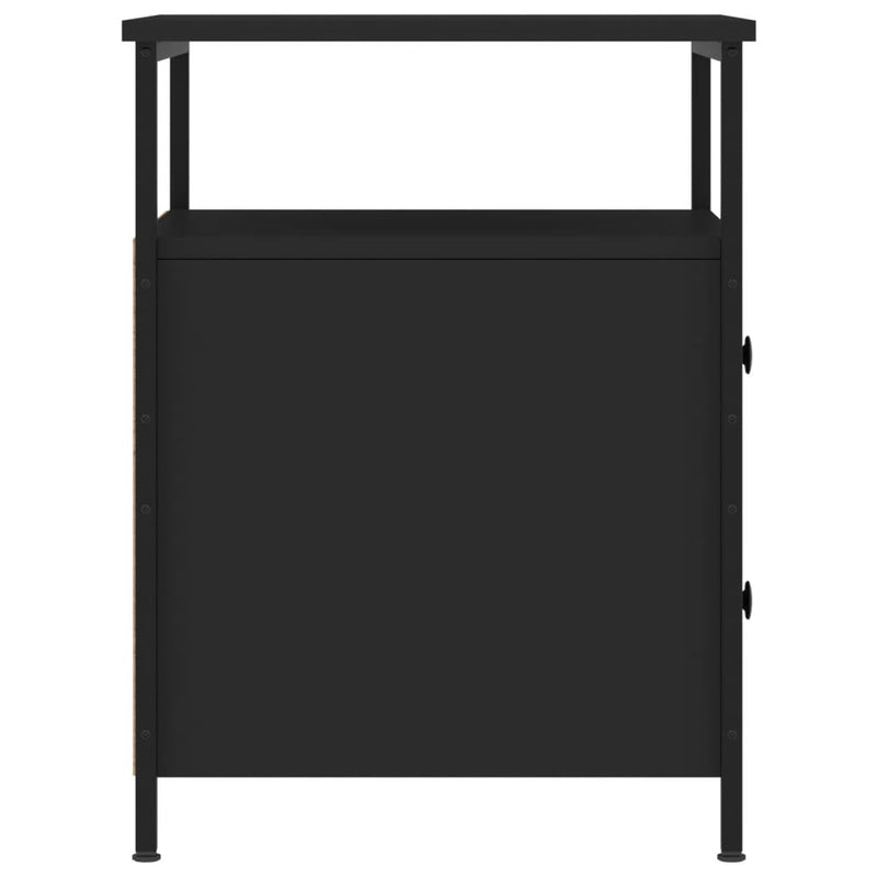 Nattbord 2 stk svart 44x45x60 cm konstruert tre
