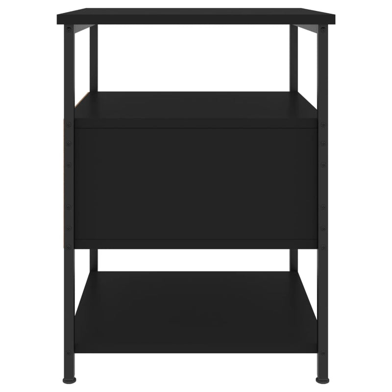 Nattbord svart 40x42x56 cm konstruert tre