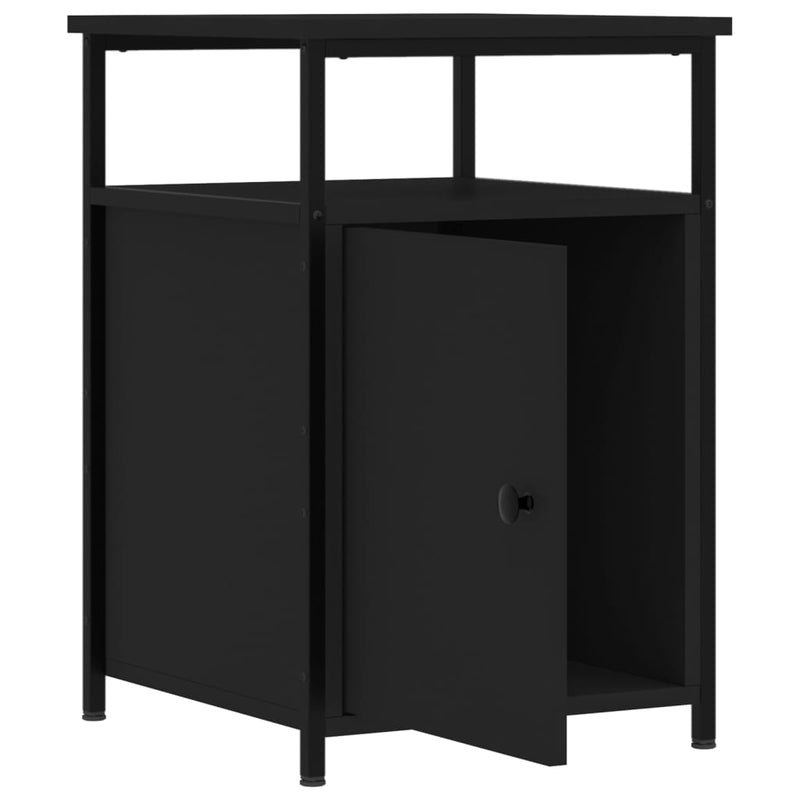 Nattbord svart 40x42x60 cm konstruert tre