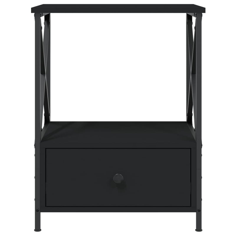 Nattbord svart 50x41x65 cm konstruert tre