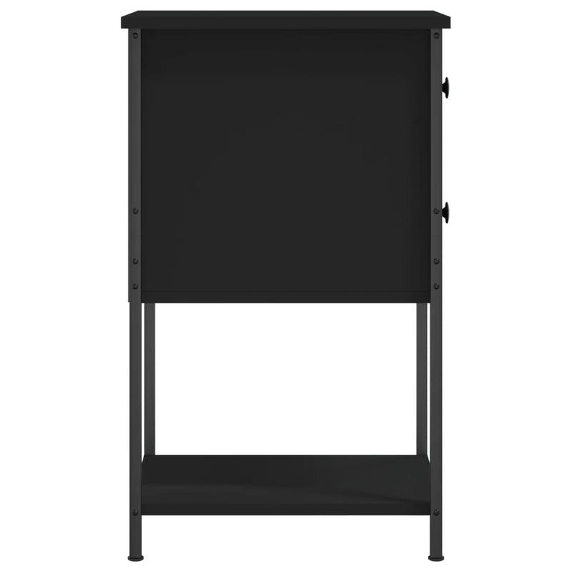 Nattbord svart 32x42x70 cm konstruert tre