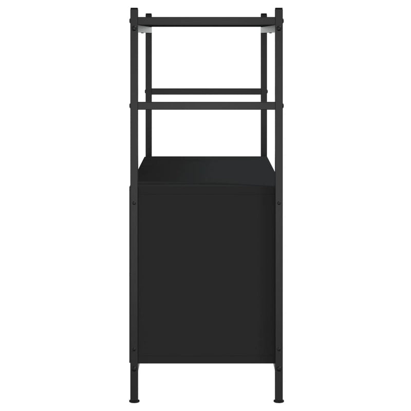 Bokhylle svart 80x30x78,5 cm konstruert tre og jern