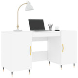 Skrivebord hvit 140x50x75 cm konstruert tre
