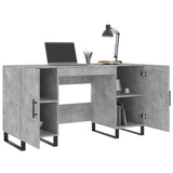 Skrivebord betonggrå 140x50x75 cm konstruert tre