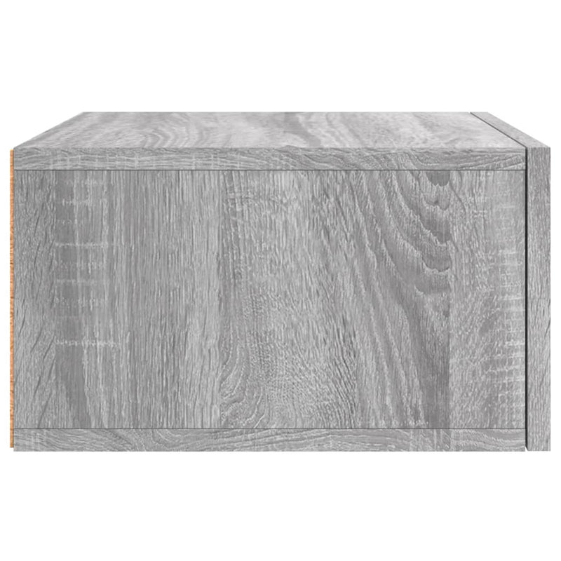 Veggmonterte nattbord 2 stk grå sonoma 35x35x20 cm