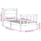 Sengeramme med hodegavl hvit 90x190 cm heltre