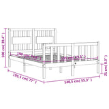 Sengeramme med hodegavl hvit 4FT6 double heltre