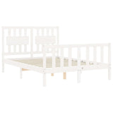 Sengeramme med hodegavl hvit 4FT6 double heltre