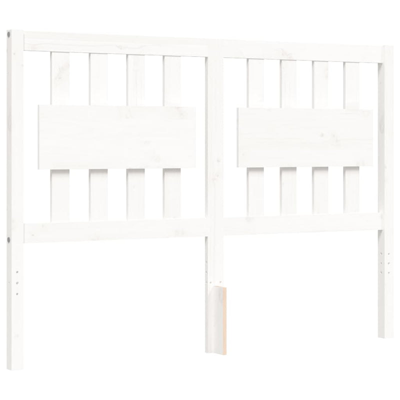 Sengeramme med hodegavl hvit 4FT6 double heltre