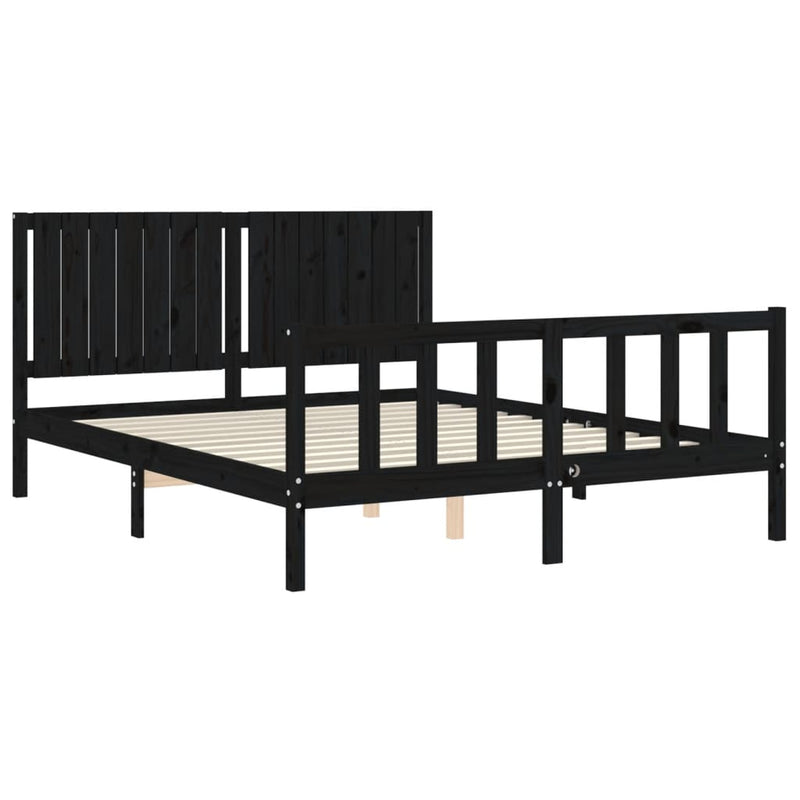 Sengeramme med hodegavl svart 5FT King Size heltre