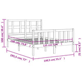 Sengeramme med hodegavl hvit 4FT6 double heltre