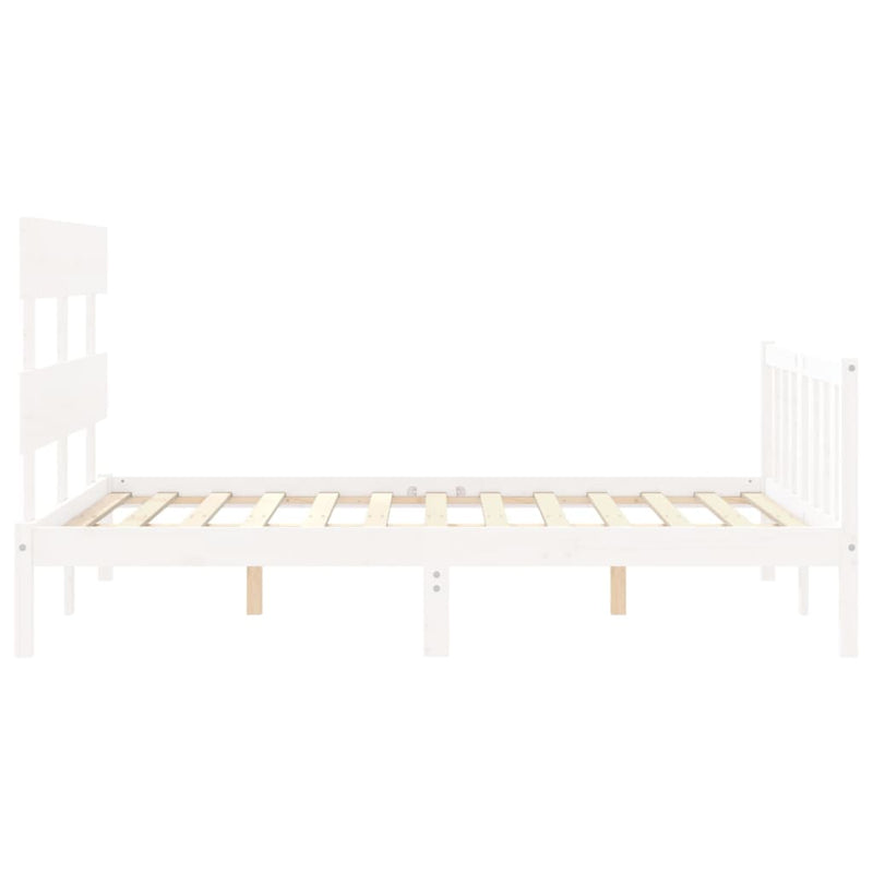 Sengeramme med hodegavl hvit 4FT6 double heltre