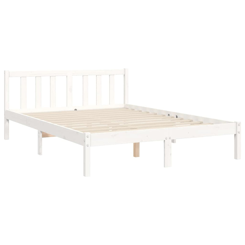 Sengeramme med hodegavl hvit 4FT6 double heltre