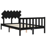 Sengeramme med hodegavl svart 4FT6 double heltre