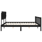 Sengeramme med hodegavl svart 4FT6 double heltre