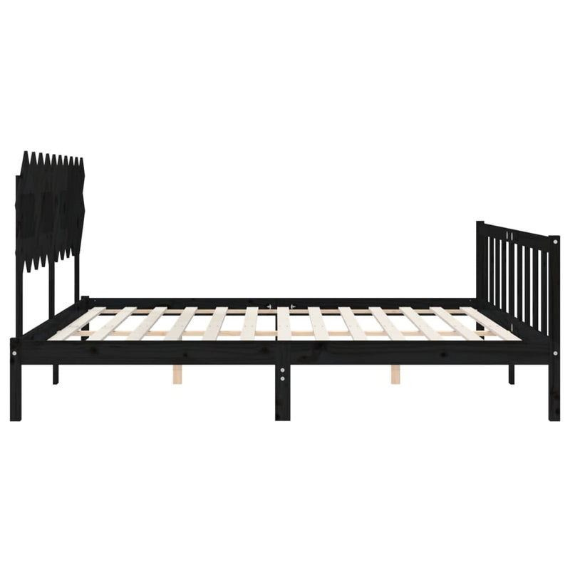 Sengeramme med hodegavl svart 4FT6 double heltre