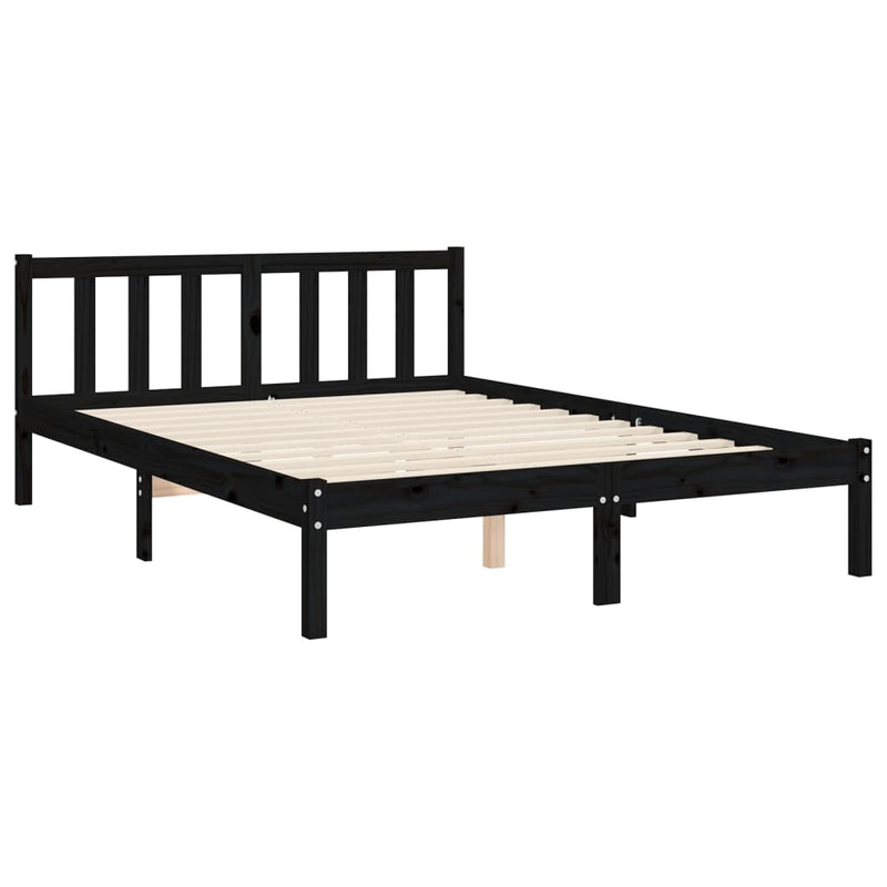 Sengeramme med hodegavl svart 4FT6 double heltre