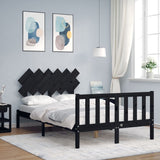 Sengeramme med hodegavl svart 4FT6 double heltre