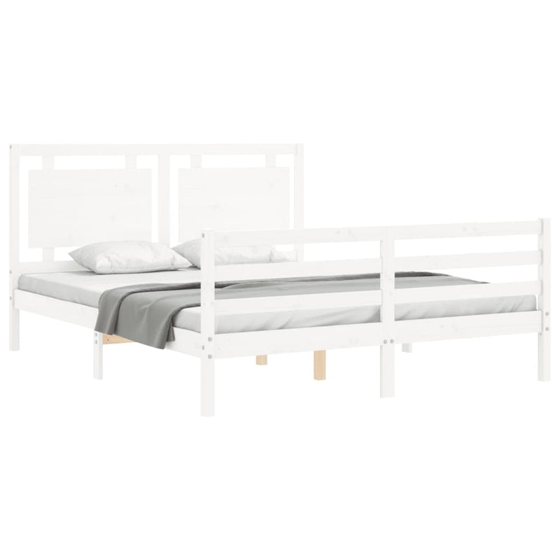 Sengeramme med hodegavl hvit 5FT King Size heltre