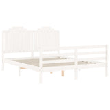 Sengeramme med hodegavl hvit 5FT King Size heltre