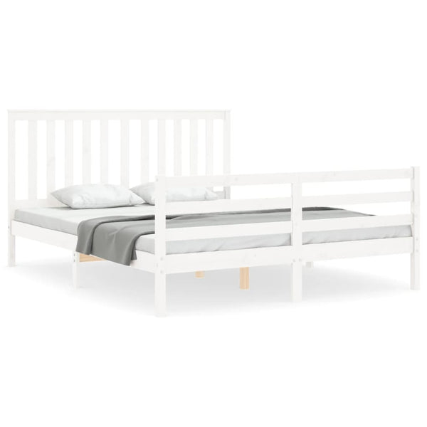 Sengeramme med hodegavl hvit 5FT King Size heltre