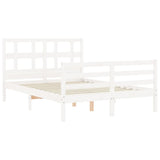 Sengeramme med hodegavl hvit 4FT6 double heltre