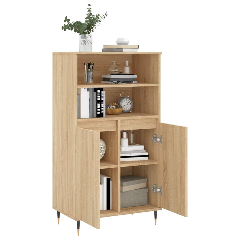 Highboard sonoma eik 60x36x110 cm konstruert tre