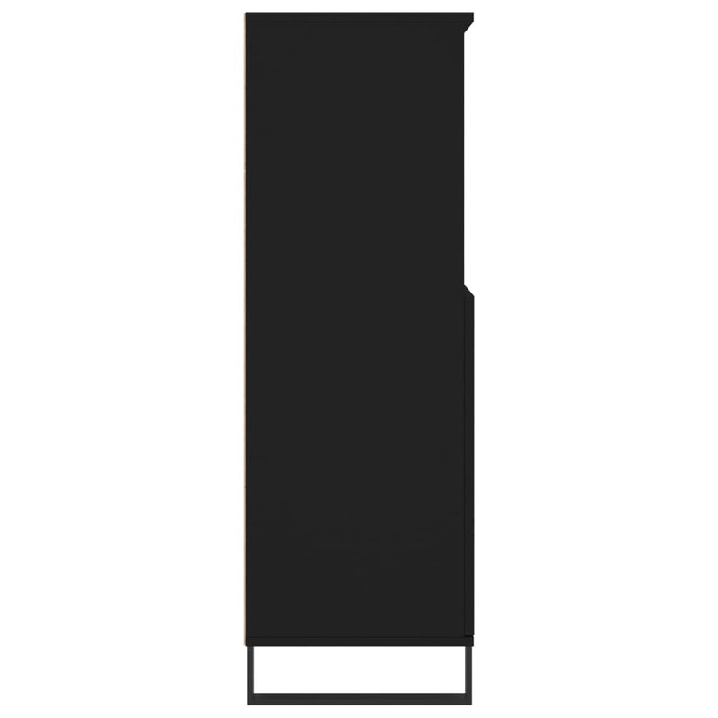 Highboard svart 60x36x110 cm konstruert tre