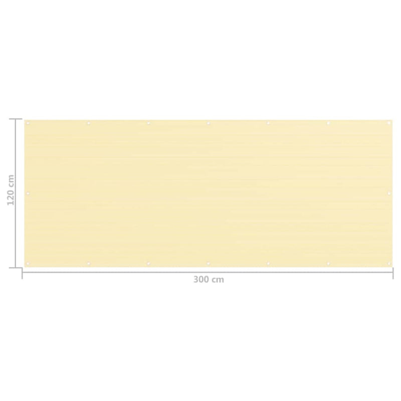 Balkongskjerm beige 120x300 cm HDPE