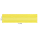 Balkongskjerm gul og hvit 120x500 cm HDPE