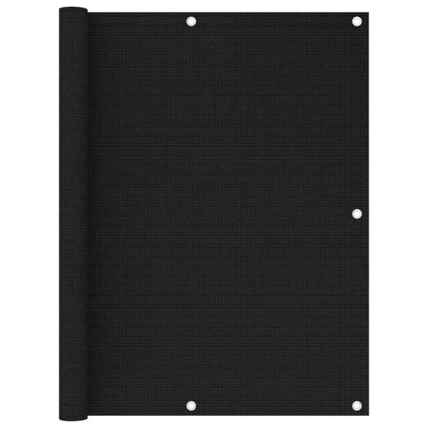 Balkongskjerm svart 120x500 cm HDPE
