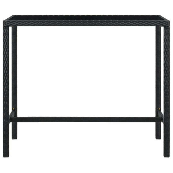 Hagebarbord svart 130x60x110 cm polyrotting og glass