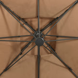 Hengeparasoll med dobbel topp 300x300 cm gråbrun