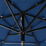 Parasoll med aluminiumsstang 3 nivåer 2 m asurblå