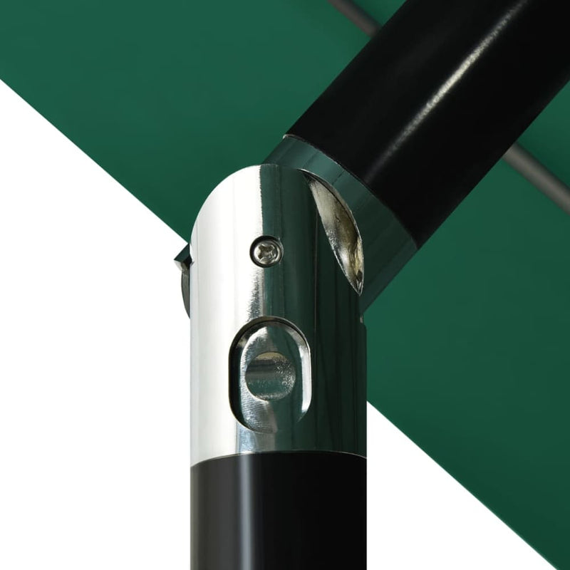 Parasoll med aluminiumsstang 3 nivåer 3,5 m grønn