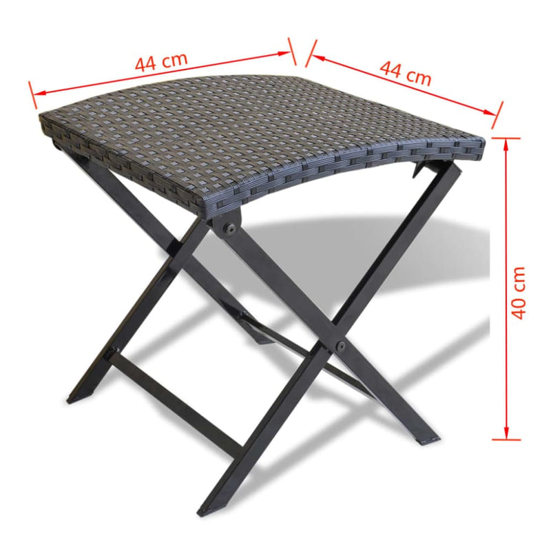 Sammenleggbar stol polyrotting svart