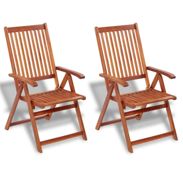 Sammenleggbare stoler 2 stk heltre akasie brun