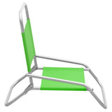 Sammenleggbare strandstoler 2 stk grønn stoff