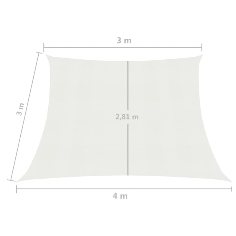 Solseil 160 g/m² hvit 3/4x3 m HDPE