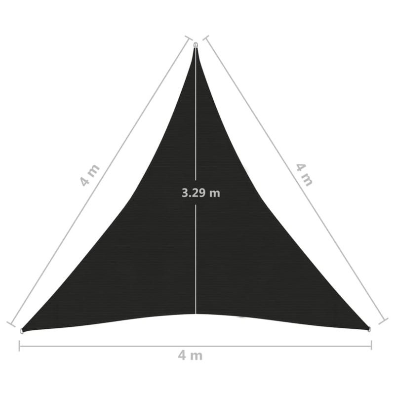 Solseil 160 g/m² svart 4x4x4 m HDPE