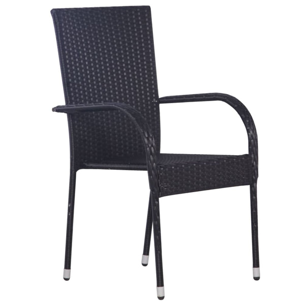 Stablestoler 6 stk polyrotting svart